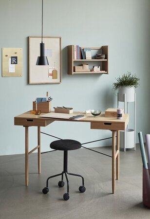 Huebsch Schreibtisch M Fächer Eiche Fsc Natur 120X55Xh77Cm