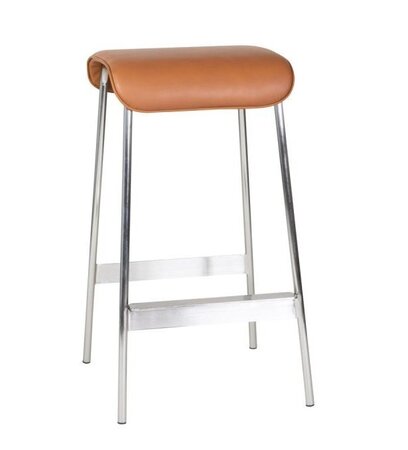 Huebsch Avenue Bar Stool Nickel/Brown