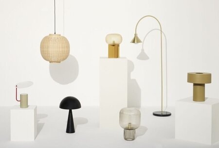 Huebsch Disc Table Lamp Khaki/Red/Textured