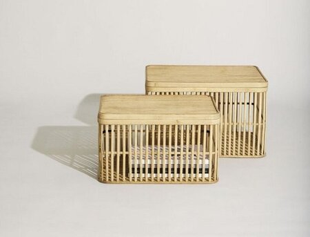 Huebsch Cheery Baskets Natural (set of 2)