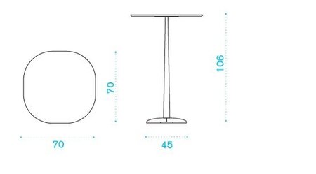 Ethimo Enjoy High Table 70x70 h 106