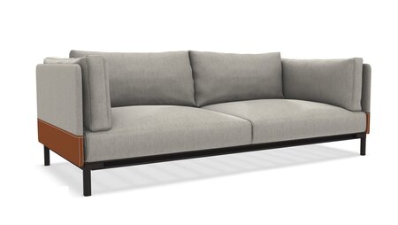 Ethimo Baia - XL Sofa - Leinen-Leder-Aluminium-Carbon