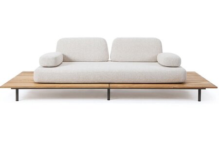 Ethimo Calipso 2-Sitzer Element 240x120 mit Kissen: Soft Ivory Melange