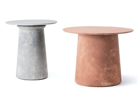 Ethimo Bulbi Top 70 Betonplatte: Grigio Carbone / Rosso Mattone