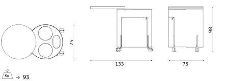Ethimo Phil Induction cooktop module - Grill Modul Induktion