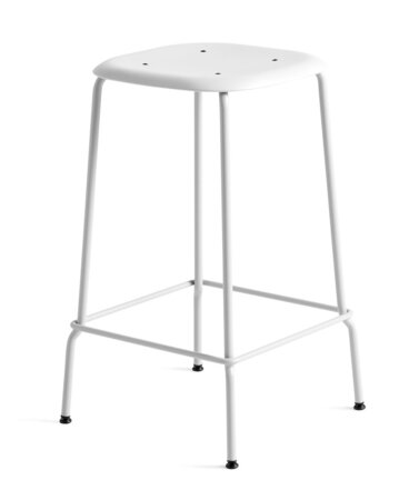 Hay Soft Edge 85 Stool - Soft Grey Powder Coated - Soft Grey Polypropylene - Low - W40 x D40 x H65