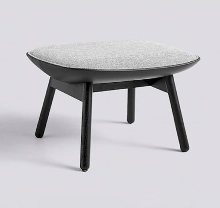 Hay Uchiwa Ottoman - Black Water-Based Lacquered Oak -Front-Hallingdal 126-Back-Sierra Si1001