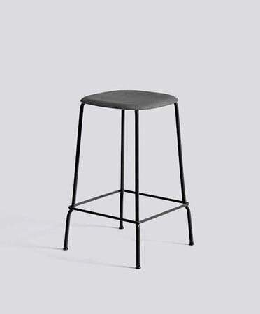 Hay Soft Edge 80 Low Stool - Black Powder Coated Steel - Soft Black