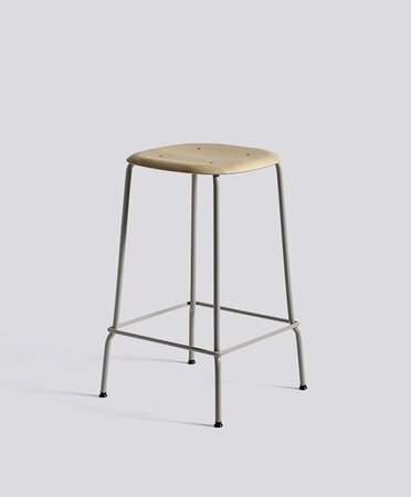 Hay Soft Edge 80 Low Stool - Soft Grey Powder Coated Steel - Matt