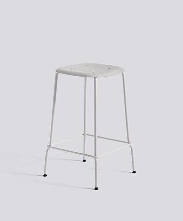 Hay Soft Edge 80 Low Stool - Soft Grey Powder Coated Steel - Soft Grey