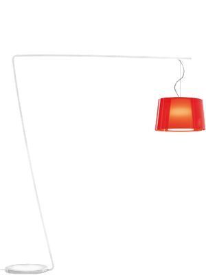 Pedrali L001T/B Stehleuchte-FU-Polycarbonat Rauchgrau / BI300-Stahl Weiß