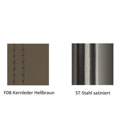 Pedrali Kuadra 1291 Stuhl-F08-Kernleder Hellbraun,ST-Stahl satiniert