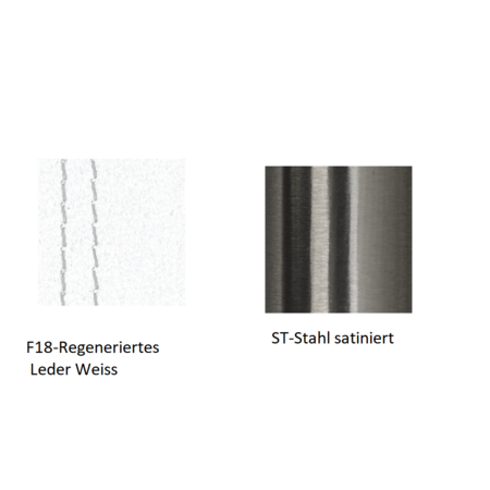 Pedrali Kuadra 1291 Stuhl, Kunstlederbezug-F18-Regeneriertes Leder Weiss,ST-Stahl satiniert