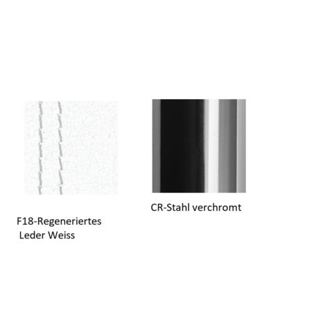 Pedrali Kuadra 1291 Stuhl, Kunstlederbezug-F18-Regeneriertes Leder Weiss,CR-Stahl verchromt