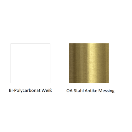 Pedrali L001ST/BA Stehleuchte-BI-Polycarbonat Weiß / OA-Stahl Antike Messing