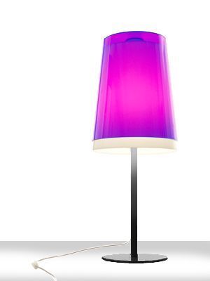 Pedrali L001TA/AA Tischleuchte-VL-Polycarbonat Violett / NERO-Stahl Schwarz