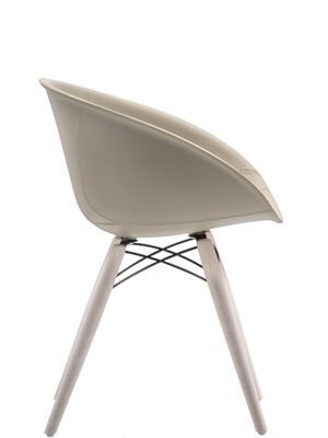 Pedrali Gliss 904/F Lederstuhl-FR-Eschenholz Eiche / F09-Kernleder Beige