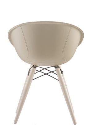 Pedrali Gliss 904/F Lederstuhl-FR-Eschenholz Eiche / F09-Kernleder Beige