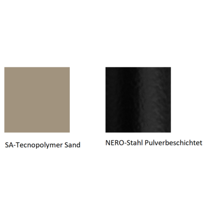 Pedrali Kuadra XL 2403 Stuhl-SA-Tecnopolymer Sand,NERO-Stahl Pulverbeschichtet