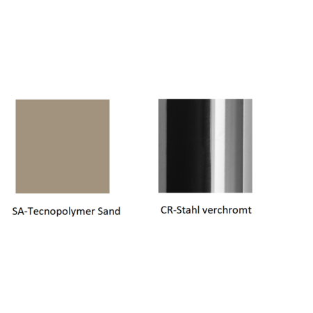 Pedrali Kuadra XL 2403 Stuhl-SA-Tecnopolymer Sand,CR-Stahl verchromt