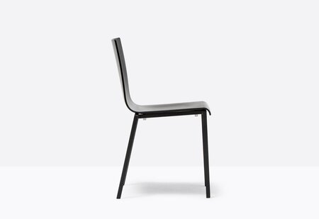 Pedrali Kuadra XL 2401 Stuhl-NE-Tecnopolymer Schwarz,NERO-Stahl Pulverbeschichtet