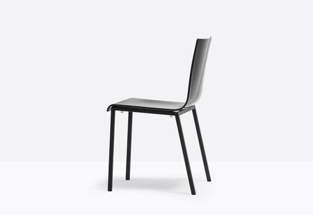Pedrali Kuadra XL 2401 Stuhl-NE-Tecnopolymer Schwarz,NERO-Stahl Pulverbeschichtet