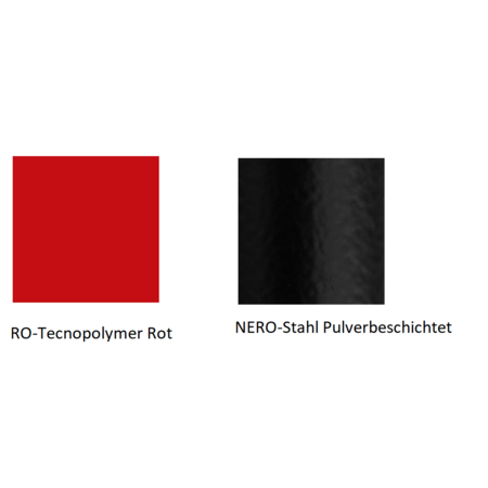 Pedrali Kuadra XL 2401 Stuhl-RO-Tecnopolymer Rot,NERO-Stahl Pulverbeschichtet