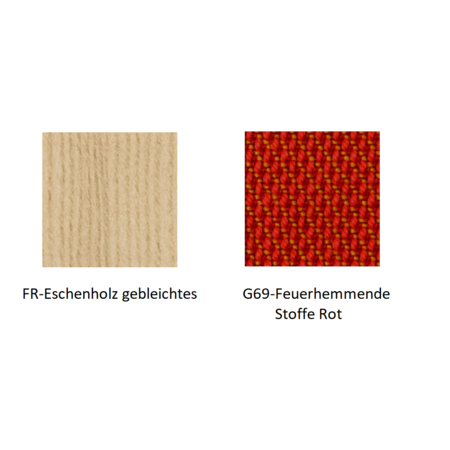 Pedrali Malmö Armlehnenstuhl mit Stoffbezug-FR-Eschenholz gebleichtes / G69-Feuerhemmende Stoffe Rot
