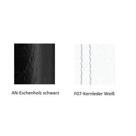 Pedrali Malmö Armlehnenstuhl mit Echtlederbezug-AN-Eschenholz schwarz / F07-Kernleder Weiß