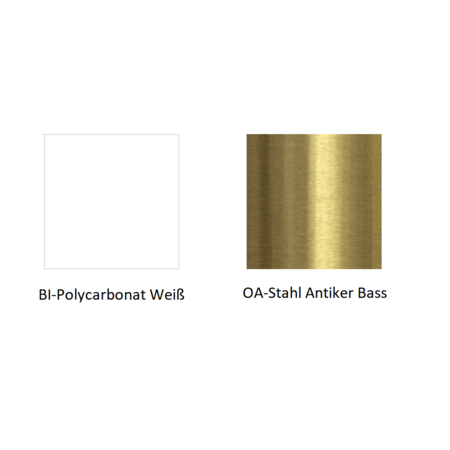Pedrali L002ST/BA Stehleuchte-BI-Polycarbonat Weiß / OA-Stahl Antiker Bass