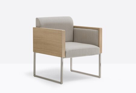 Pedrali Box Lounge 741 Sessel-H100_N1-Eichenholz gebleichte Eiche