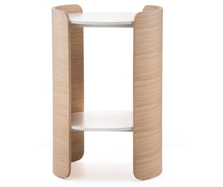 Pedrali Parenthesis Couchtisch-Ø42.5 cm, H:64 cm-RS-Eichenholz Eiche-CFP_BI-Kompaktplatte Weiss