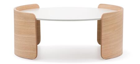 Pedrali Parenthesis Couchtisch-Ø73 cm, H:30 cm-RS-Eichenholz Eiche-CFP_BI-Kompaktplatte Weiss