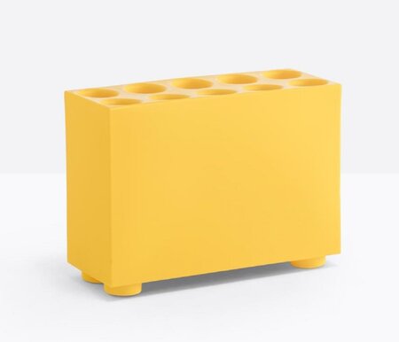 Pedrali BRICK Schirmständer-10 Löcher-GI-Polyethylen Gelb