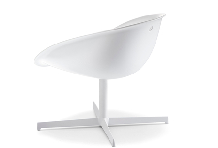 Pedrali Gliss 360 Lounge Drehstuhl-BI-Tecnopolymer Weiss-BI100-Aluminium Weiss