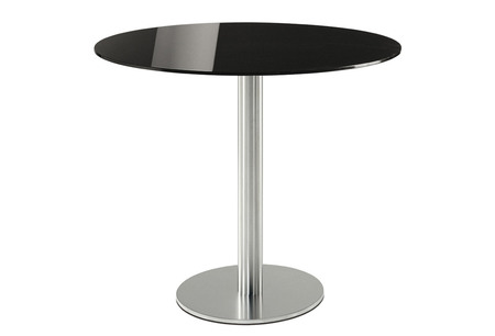Pedrali Inox 4411 Round Glastisch-D90 NER 4013-Gusseisen Schwarz-AC-Stahl Edelstahl matt
