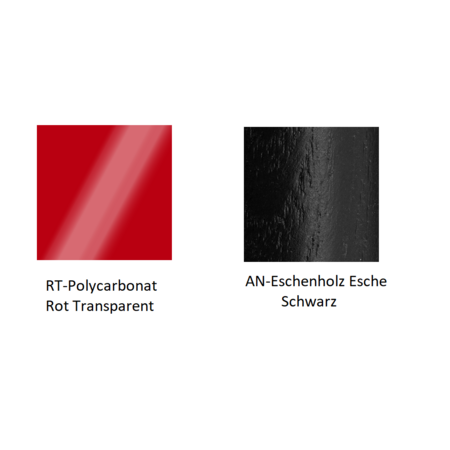 Pedrali Gliss 905 Stuhl-RT-Polycarbonat Rot Transparent-AN-Eschenholz Esche Schwarz