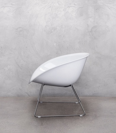 Pedrali Gliss 340 Lounge Kufenstuhl-BI-Tecnopolymer Weiss-CR-Stahl Verchromt