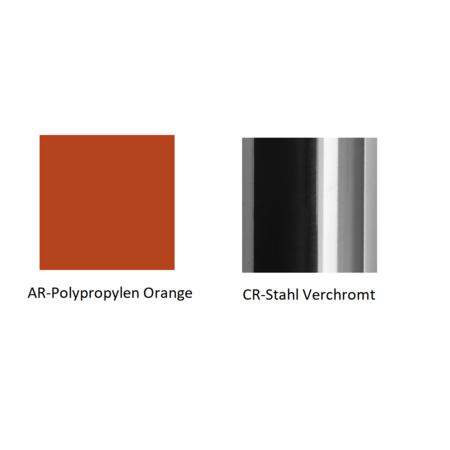 Pedrali Tweet 897 Kufenstuhl-AR-Polypropylen Orange-CR-Stahl Verchromt