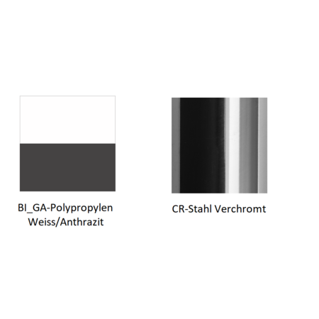 Pedrali Tweet 897 Kufenstuhl-BI_GA-Polypropylen Weiss/Anthrazit-CR-Stahl Verchromt