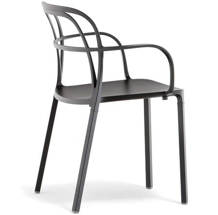 Pedrali Intrigo Stuhl-NPE-Aluminium Schwarz