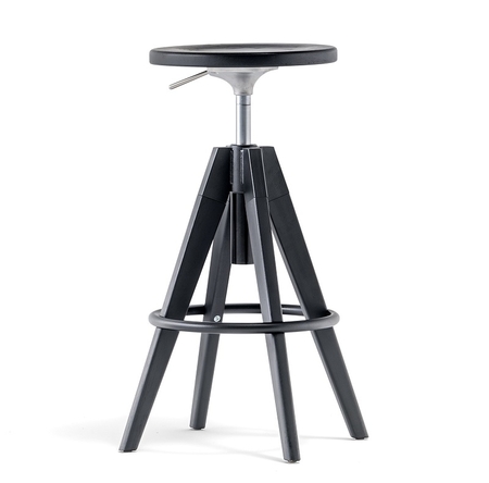 Pedrali Arki Stool - AN-Eichenholz Schwarz lasiert-NERO Aluminium