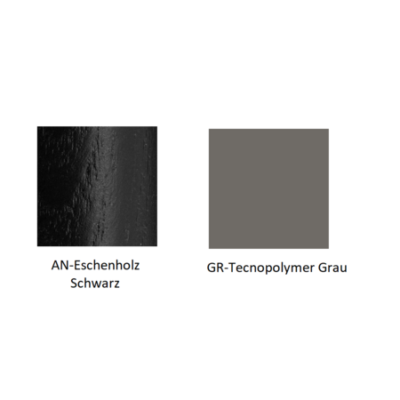 Pedrali Babila 2750-AN-Eschenholz Schwarz-GR-Tecnopolymer Grau