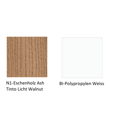 Pedrali Babila 2755-N1-Eschenholz Ash Tinto Licht Walnut-BI-Polypropylen Weiss