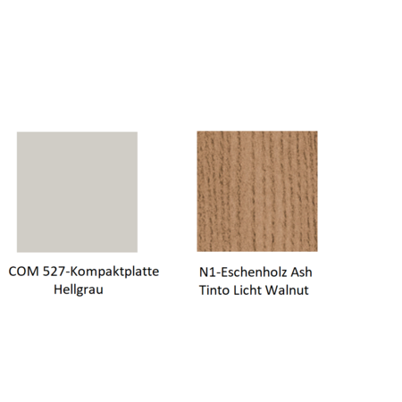 Pedrali Babila TBA-N1-Eschenholz Ash Tinto Licht Walnut-COM 527-Kompaktplatte Hellgrau
