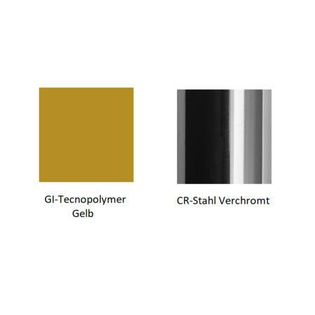 Pedrali Babila 2730 Stuhl-GI-Tecnopolymer Gelb-CR-Stahl Verchromt