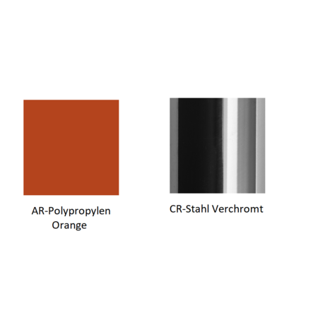 Pedrali Babila 2745 Armlehnstuhl Kufen-AR-Polypropylen Orange-CR-Stahl Verchromt