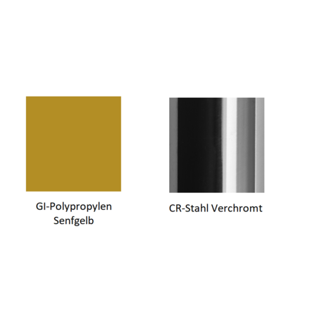 Pedrali Babila 2745 Armlehnstuhl Kufen-GI-Polypropylen Senfgelb-CR-Stahl Verchromt