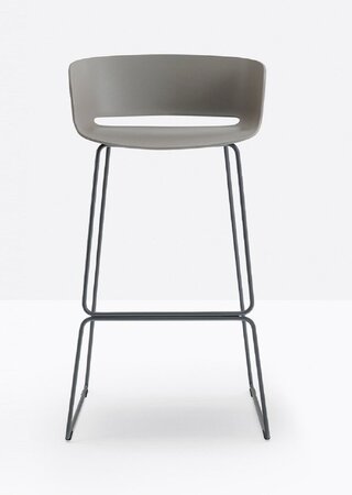 Pedrali Babila 2748 Barhocker-GR-Polypropylen Grau / CR-Stahl Chrom