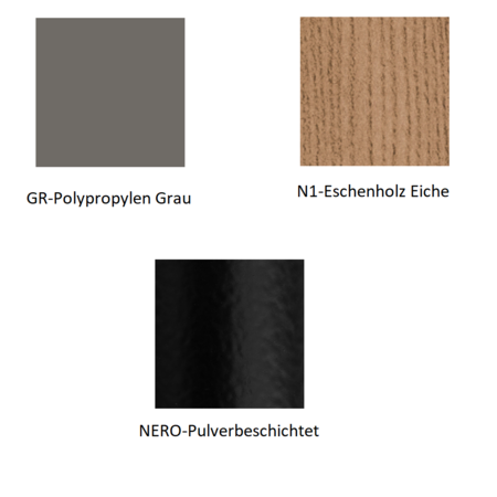 Pedrali Babila 2757 Barhocker-N1-Eschenholz Eiche-GR-Polypropylen Grau-NERO-Pulverbeschichtet